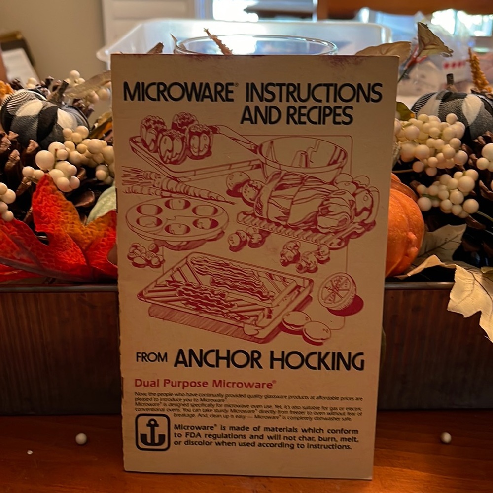 Microwave Instructions And Recipes From Anchor Hocking Vintage Pamphlet